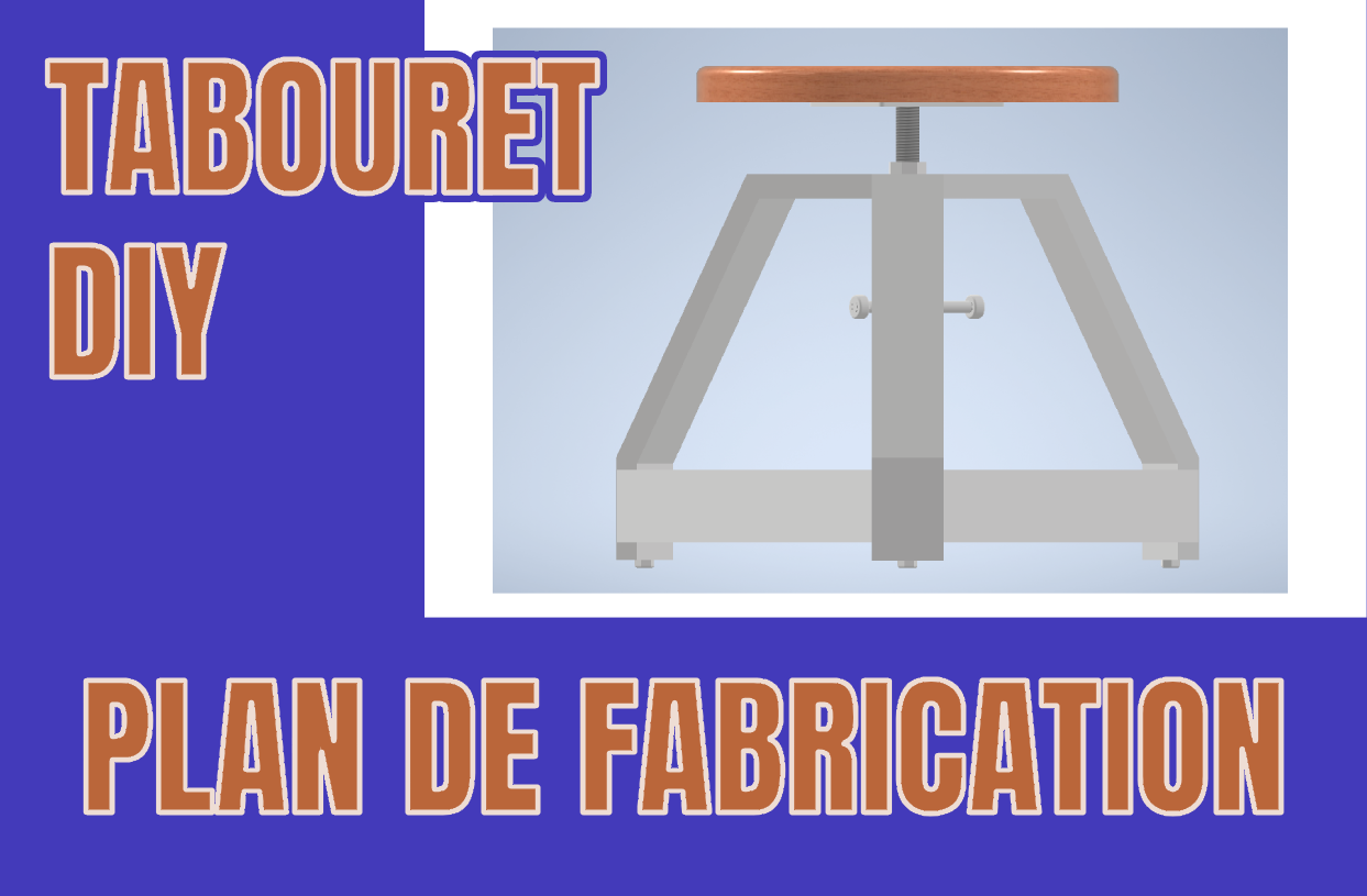 Piètement de tabouret de style industriel. DIY. Plan de fabrication.